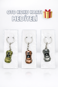 Metal Araba Anahtarlık (Oto Koku Kartı Hediyeli 🎁)