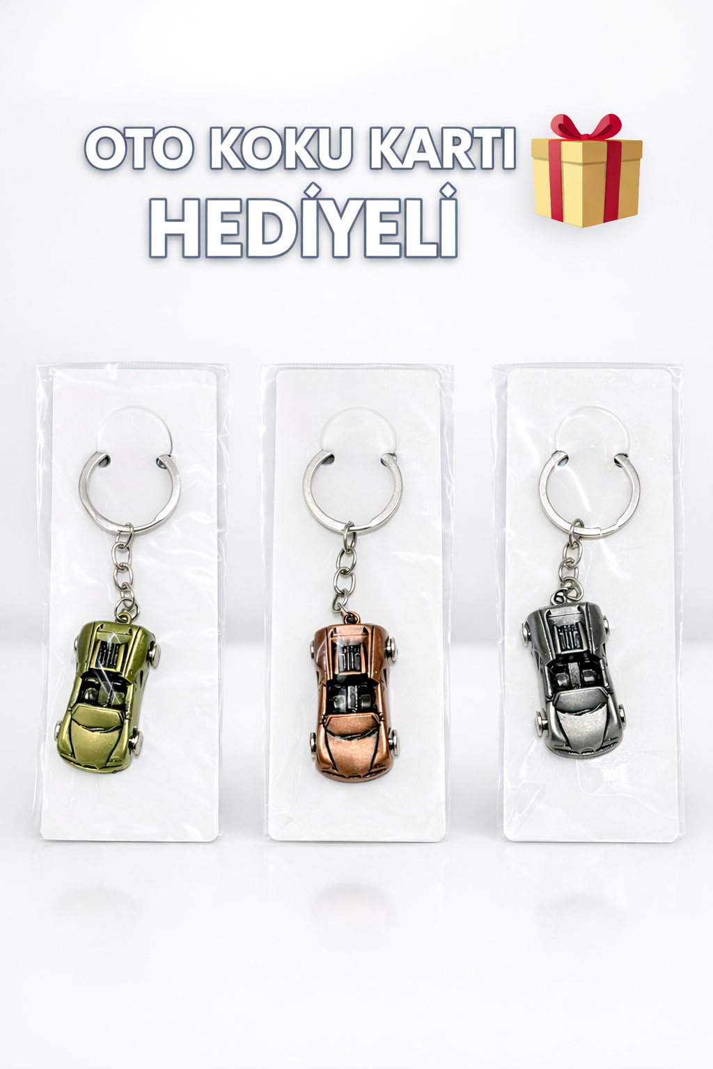 Metal Araba Anahtarlık (Oto Koku Kartı Hediyeli 🎁)