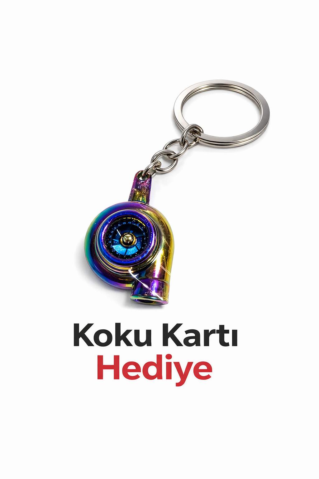 Metal Turbo Rainbow Anahtarlık +Oto Koku Kartı Hediyeli