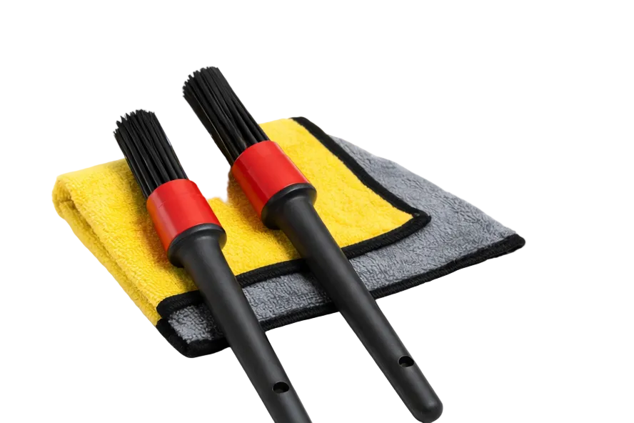 1 Mikrofiber Bez ve 2’li Oto Detay Temizlik Fırça Seti (Detailing Brush) | ( 2 adet Oto Kokusu Hediyeli )
