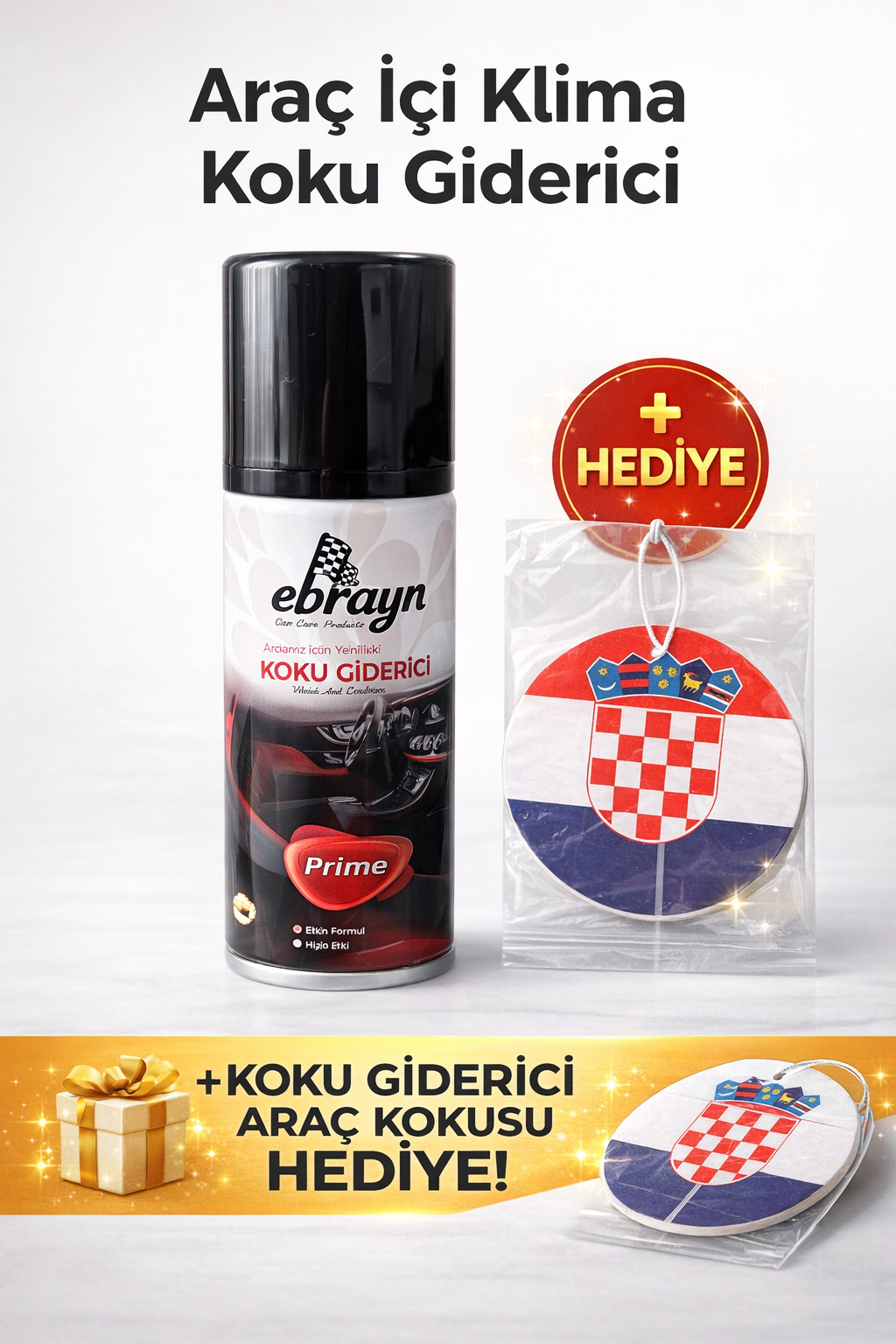Ebrayn Klima Temizleyici Koku Bombası | Oto Koku Kartı Hediyeli 🎁