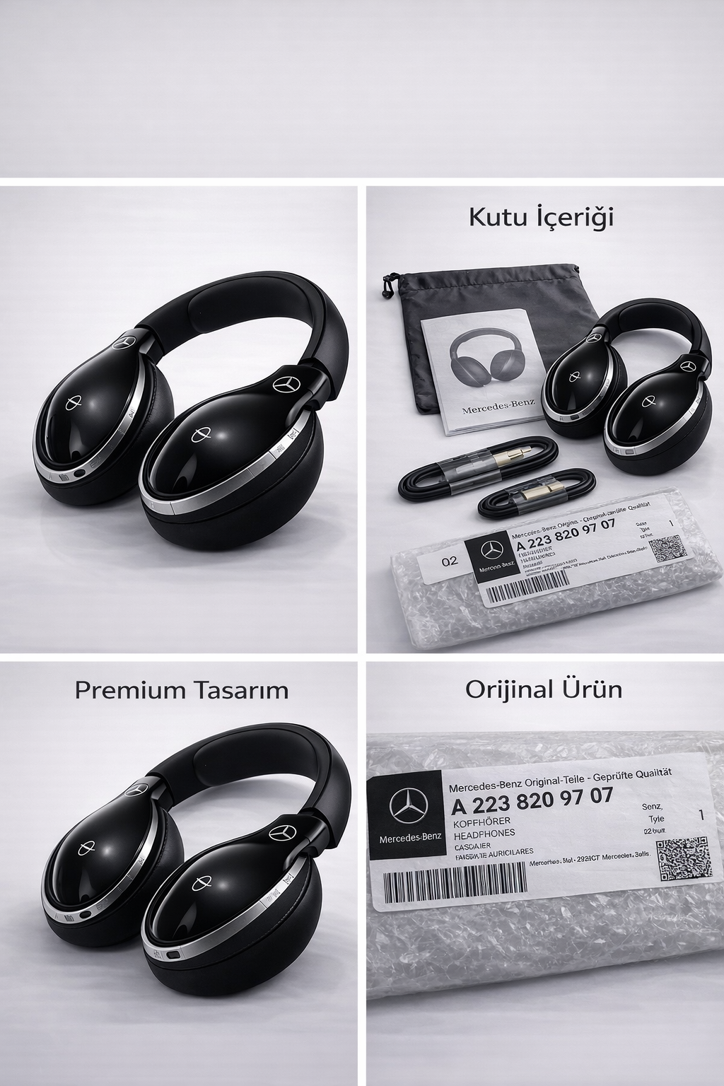 Mercedes-Benz Kulaküstü Bluetooth Kulaklık Piano Black